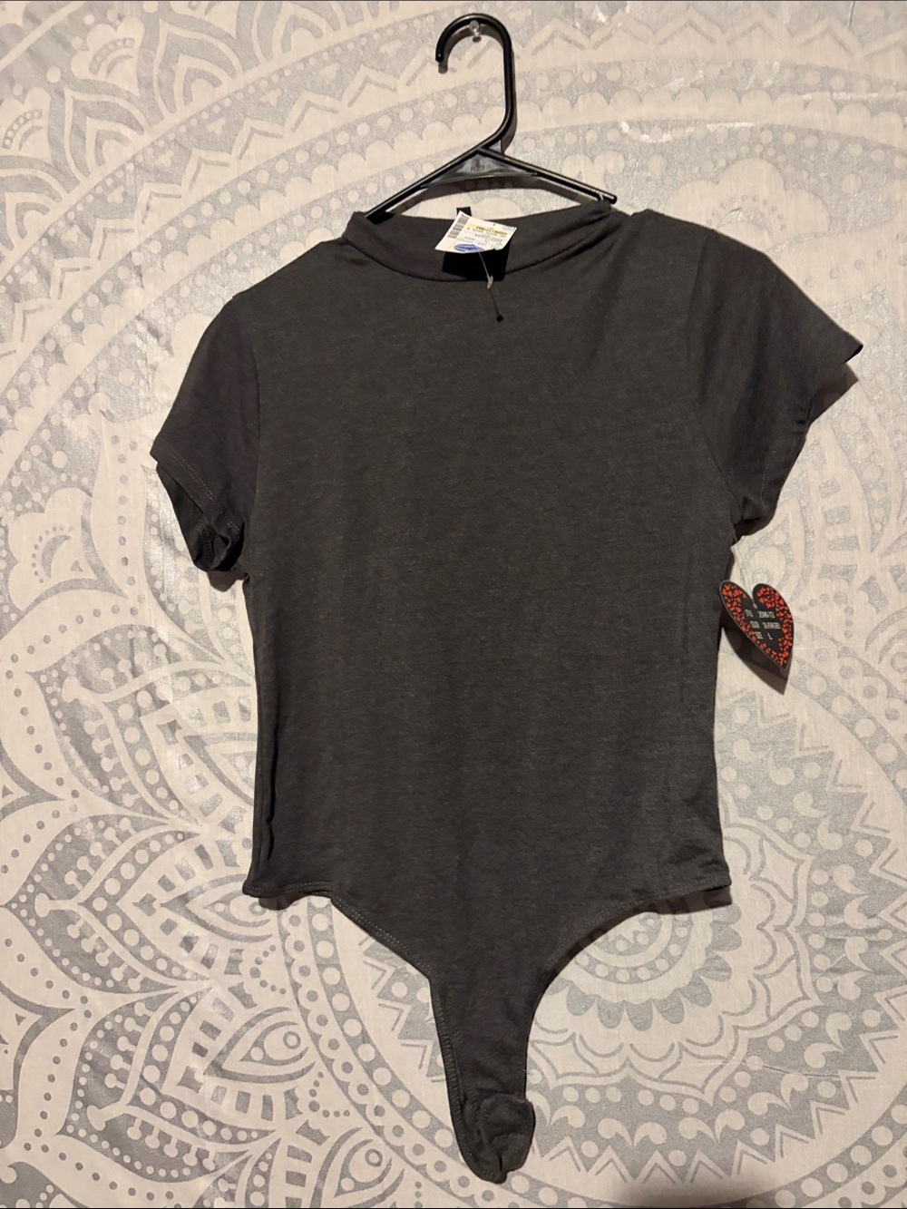 Splash Charcoal Short-Sleeve Bodysuit